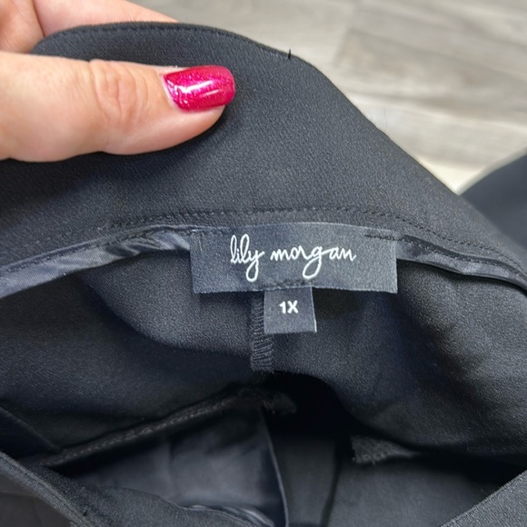 🏁 Lily Morgan black cropped pants size 1X NWT - Picture 3 of 10